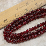 100 Ruby Red Round Glass Crackle Beads 6mm, Small Dark Red Beads for DIY Jewelry