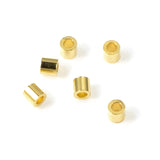 Gold Plated Crimp Tube Beads 2x2mm, TierraCast Findings (50 Pieces)