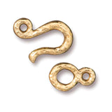 Gold Hammered Hook & Eye Clasps