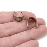 5/Pkg Large Copper Spiral Pinch Bail, TierraCast Jewelry Bails for Pendants