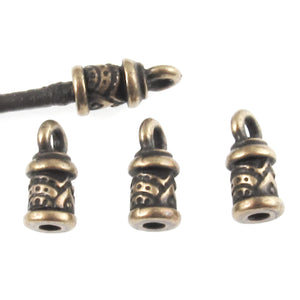 Oxidized Brass Temple Leather Cord Ends