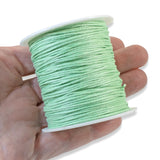 Light Mint Green 1mm Waxed Cotton Cord, 70 Meters, Macrame, Beading String