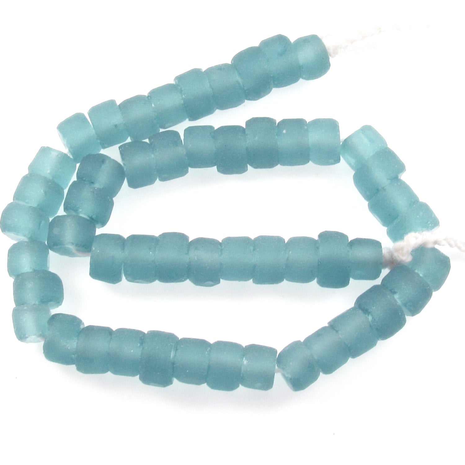 Aqua Blue Green Recycled Glass Beads