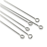 2" Silver Nickel Eye Pins, 22 Gauge TierraCast Findings 50/Pkg