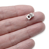 6mm Silver Square Rococo Beads, TierraCast Dotted Spacers 10/Pkg