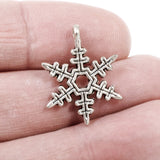 Silver Snowflake Pendants, Metal Christmas Holiday Winter Charm 20/Pkg