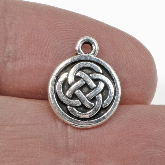 Silver Celtic Round Charms, TierraCast Eternity Knot Charms 2/Pkg
