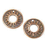 2 Copper Sun Charms, TierraCast Open Del Sol Pendant for Celestial DIY Jewelry