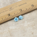 25 Opaque Light Blue Bell Flower Beads, Czech Glass 6x8mm, DIY Jewelry-Making