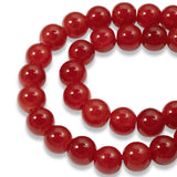 8mm Bright Red Round Cracked Glass Beads 50/Pkg
