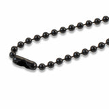 5/Pkg 30" Black Coated Steel Ball Chain Necklaces | #6 Dog Tag | 3.2mm