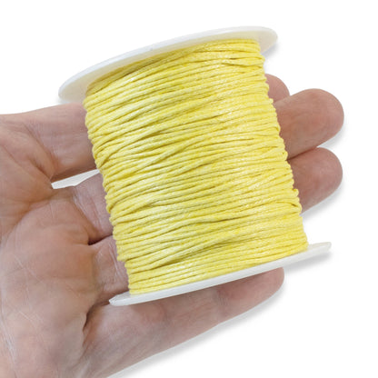 Sunny Yellow 1mm Waxed Cotton Cord, 70 Meters, Macrame, Beading String