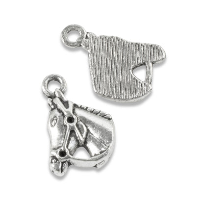 15 Silver Horse Charms - Cowboy Rodeo Pendants - DIY Western Jewelry-Making