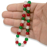 8mm Red, Green & Clear Crackle Glass Beads | Christmas Bead Mix 150/Pkg