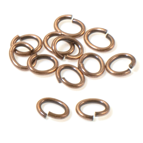 Antique Copper Heavy Duty Large Oval Jump Rings, TierraCast 17 Gauge (50 Pieces)