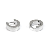 1 Pair - Stylish Stainless Steel Eternity Hoop Earrings, Minimalist Snap Hinge Design