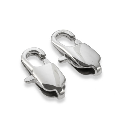 5 Medium Oval Silver Stainless Steel Lobster Claw Clasps 5x15mm, Jewelry Making