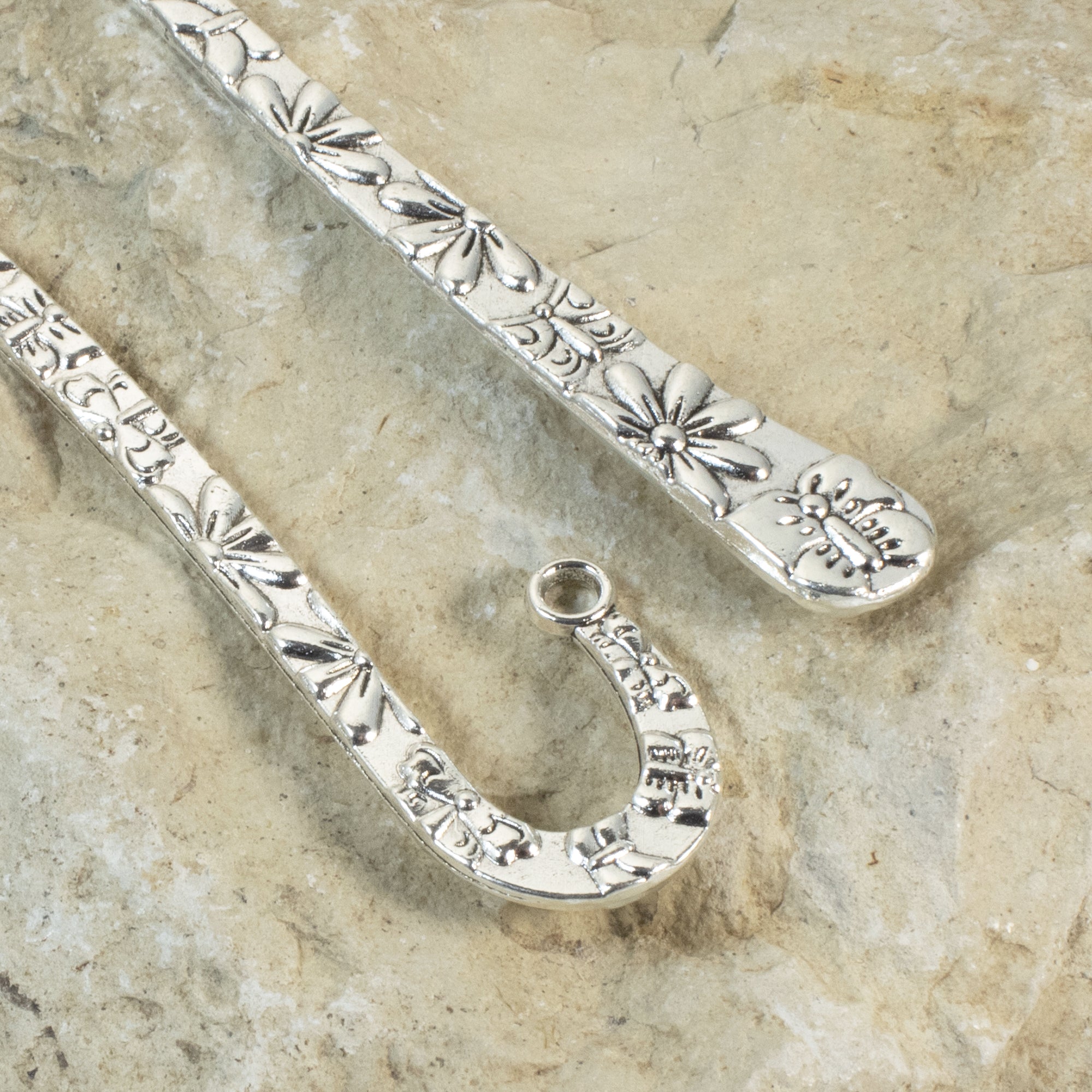 Silver Rose & Vine Metal Bookmark Blanks | Hackberry Creek
