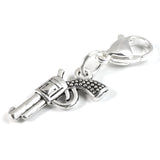 Silver Gun Clip-on Charm, Pistol Bag or Keychain Accessory, Cool Collector Gift