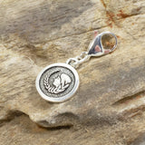 Silver Virgo Clip-on Charm, Astrology Zodiac The Virgin + Lobster Clasp