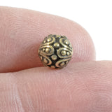 7mm Antique Brass Casbah Round Beads, TierraCast Pewter Ornate Beads 4/Pkg