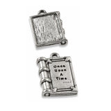 Silver Book Charms, Metal Once Upon a Time Pendant 4/Pkg