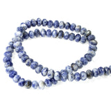 Denim Lapis Faceted Rondelle Beads, Blue Gray Gemstone 74Pcs/Strand