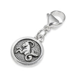 Silver Capricorn Clip-on Charm, Astrology Zodiac The Goat + Lobster Clasp