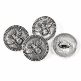 Silver Bee Buttons, TierraCast Leather Clasp + Shank Back 4/Pkg