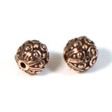 7mm Copper Casbah Round Beads, TierraCast Pewter Ornate Beads 4/Pkg