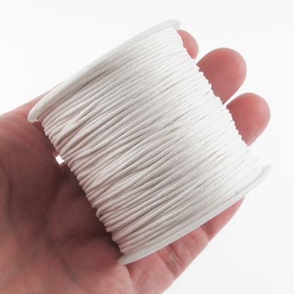 White 1mm Waxed Cotton Cord