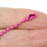 Pink Coated Steel Ball Chain Necklace | #3 Dog Tag Chain | 2.4mm 30 inches