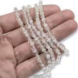 200-Pack 4mm Clear Round Glass Crackle Beads, Small Bead Pack for DIY Jewelry
