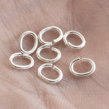 50/Pkg Bright Silver Medium Oval Jump Rings, TierraCast 5x6mm