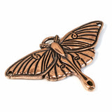 1 Copper Luna Moth Pendant Link, TierraCast Insect Animal Charm