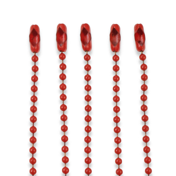 5-Pack Bold Red Steel Ball Chain Necklace Set - 30
