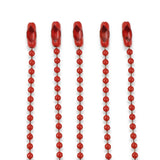 Red Coated Steel Ball Chain Necklaces | #3 Dog Tag | 2.4mm 30" 5/Pkg