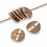Copper Wavy Disk Beads, TierraCast Textured Spacers 10/Pkg