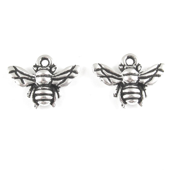 Silver Honey Bee Charms