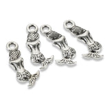 12 Silver Mermaid Back Charms, Ocean-Inspired Pendants for DIY Summer Jewelry, Ideal for Charm Bracelets and Earrings
