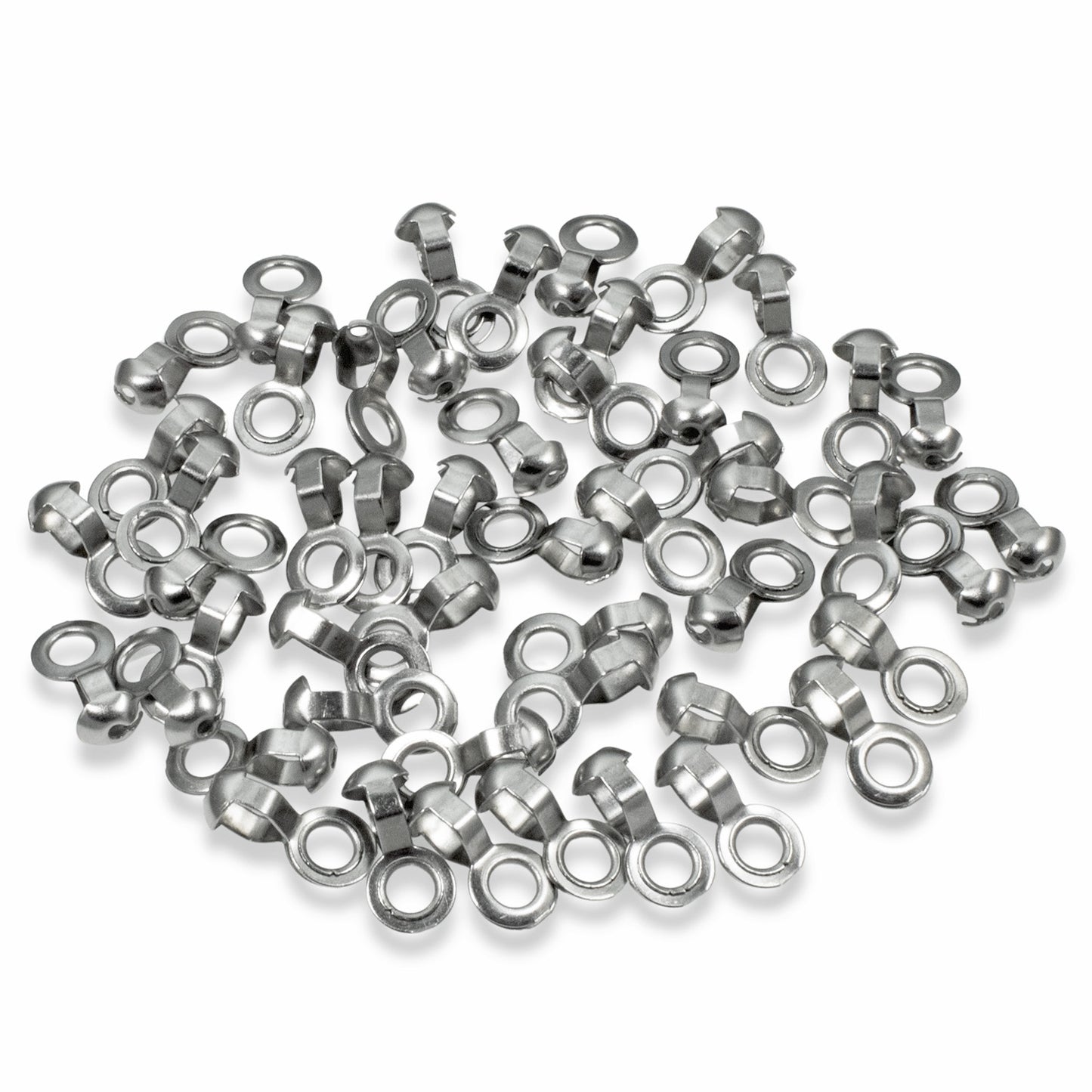 50 Stainless Steel Loop Connectors -Fits #6 Ball Chain - Couplings for Fan Pulls