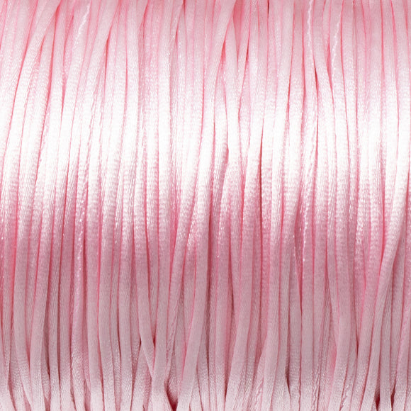 Light Pink Satin Nylon Cord - 1mm Smooth String - 60 Meter Spool - DIY Jewelry
