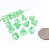Mint Green Czech Glass Bell Flower Beads 6x8mm (25 Pieces)