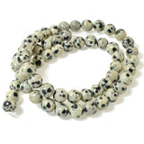 6mm Dalmatian Jasper Beads, Round Stone, 15" Strand (58 Pcs)