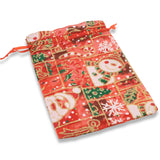 10/Pkg Red Santa and Frosty Christmas Bags, Organza Holiday Gift Treat Bag