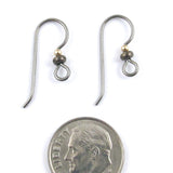 10 Grey Niobium Ear Wires + Gold & Antique Brass Beads, Hypoallergenic Earring Hooks