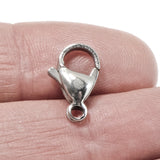 10 Silver Stainless Steel Lobster Claw Clasp, Large Clasp 9x15mm