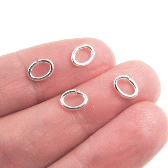 Bright Silver Heavy Duty Large Oval Jump Rings | TierraCast 17 Gauge (50 Pieces)