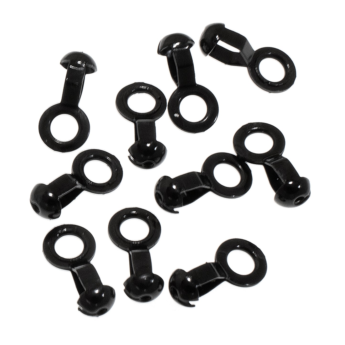 25 Black Ball Chain #6 Lamp/Fan Pull Loop Connectors, "A" Coupling for Handmade DIY Ceiling Fan Pulls