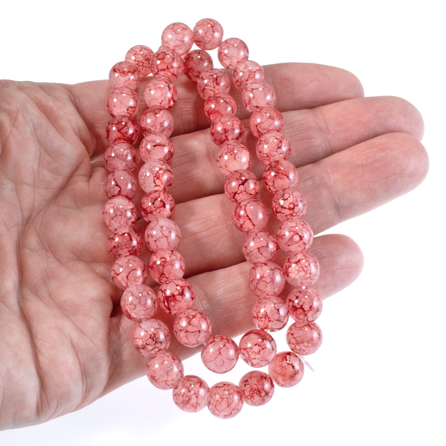 12 Vintage Glass Strawberry Beads, Dimpled beads, Berry Beads, Red #1472D